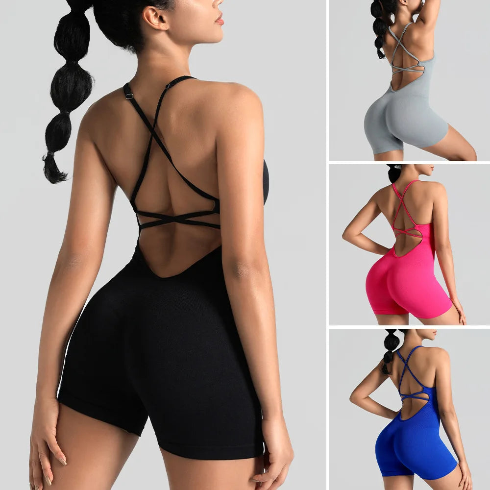 Backless Fitness Jumpsuit