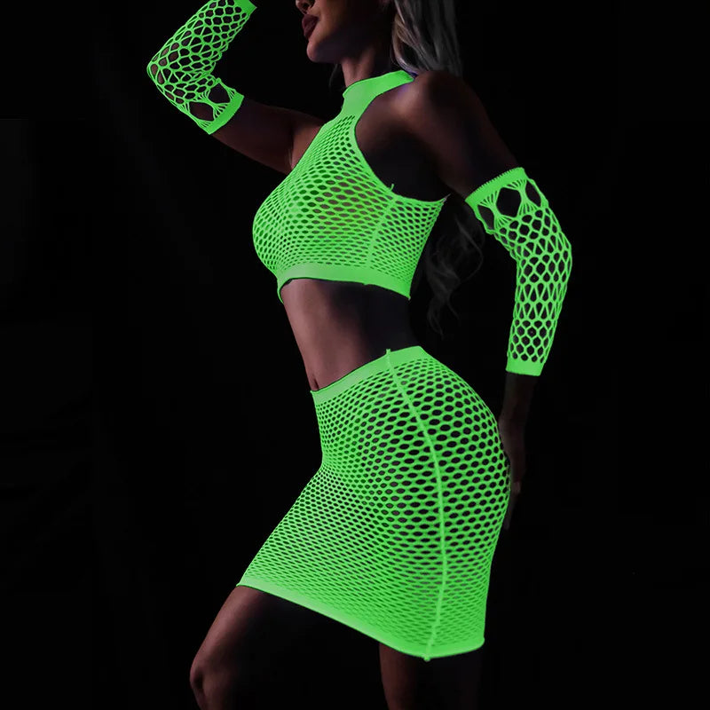 Luminous Mesh See Through Set